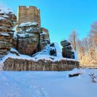 Die Burgruine Weißenstein im Naturpark Steinwald. Winter 2016