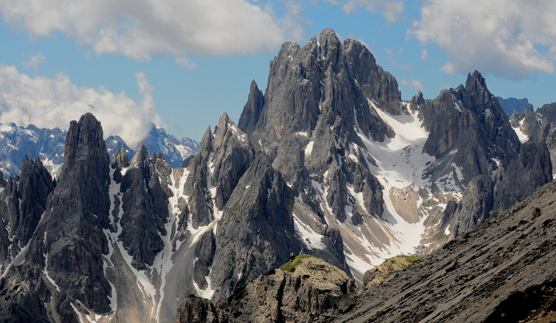 Die Cadini di Misurina bilden als Untergruppe den südlichen Abschluss der Sextener Dolomiten...