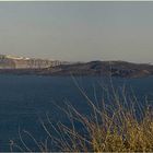 Die Caldera von Santorin von Oia aus gesehen