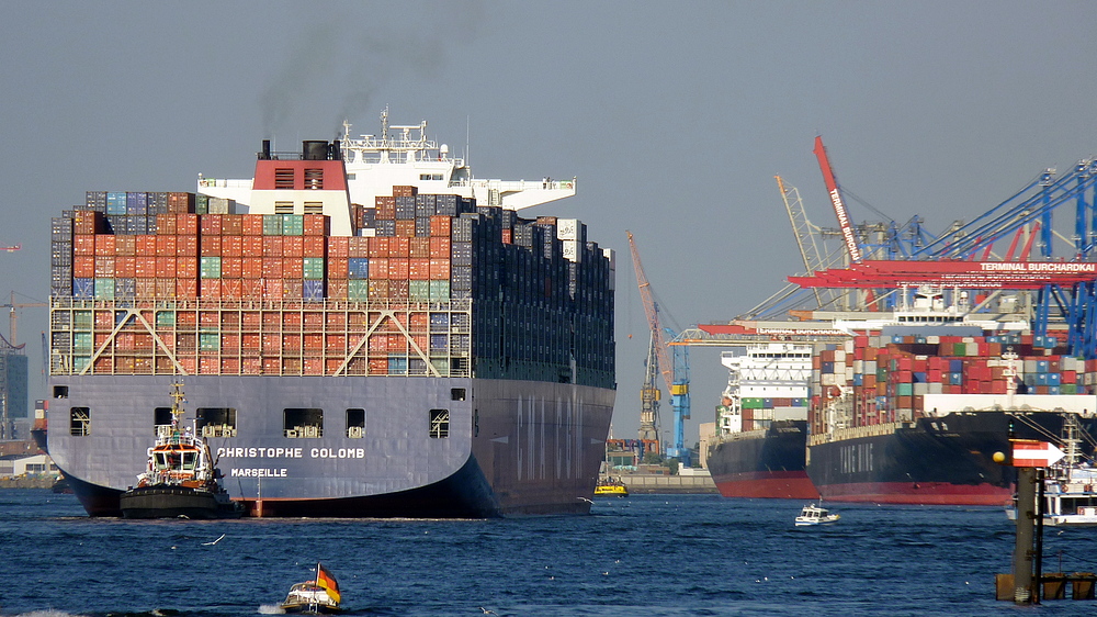 Die «Christophe Colomb» der Reederei CMA CGM ( Frankreich)