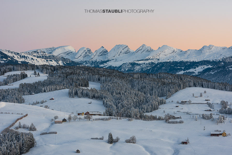 Die Churfirsten im Abendlicht