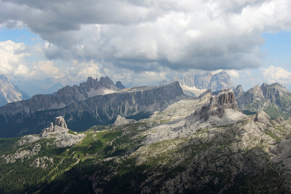 Die Cinque Torri vom kleinen Lagazuoi (2778 m) aus