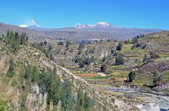 Die Colca-Region mit den Vulkanen Sabancaya und Hualca Hualca