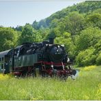 Die Dampflok-Eisenbahn kurz vor dem Ziel