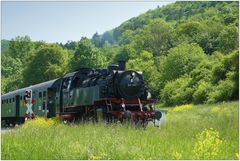 Die Dampflok-Eisenbahn kurz vor dem Ziel