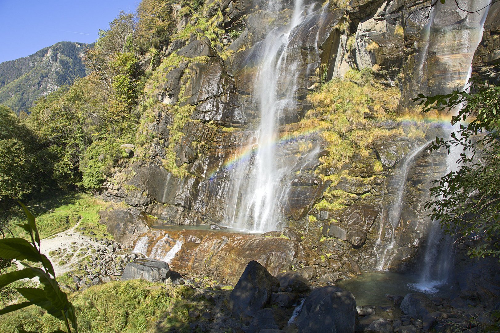 Die doppelten Wasserfälle von Acquafraggia