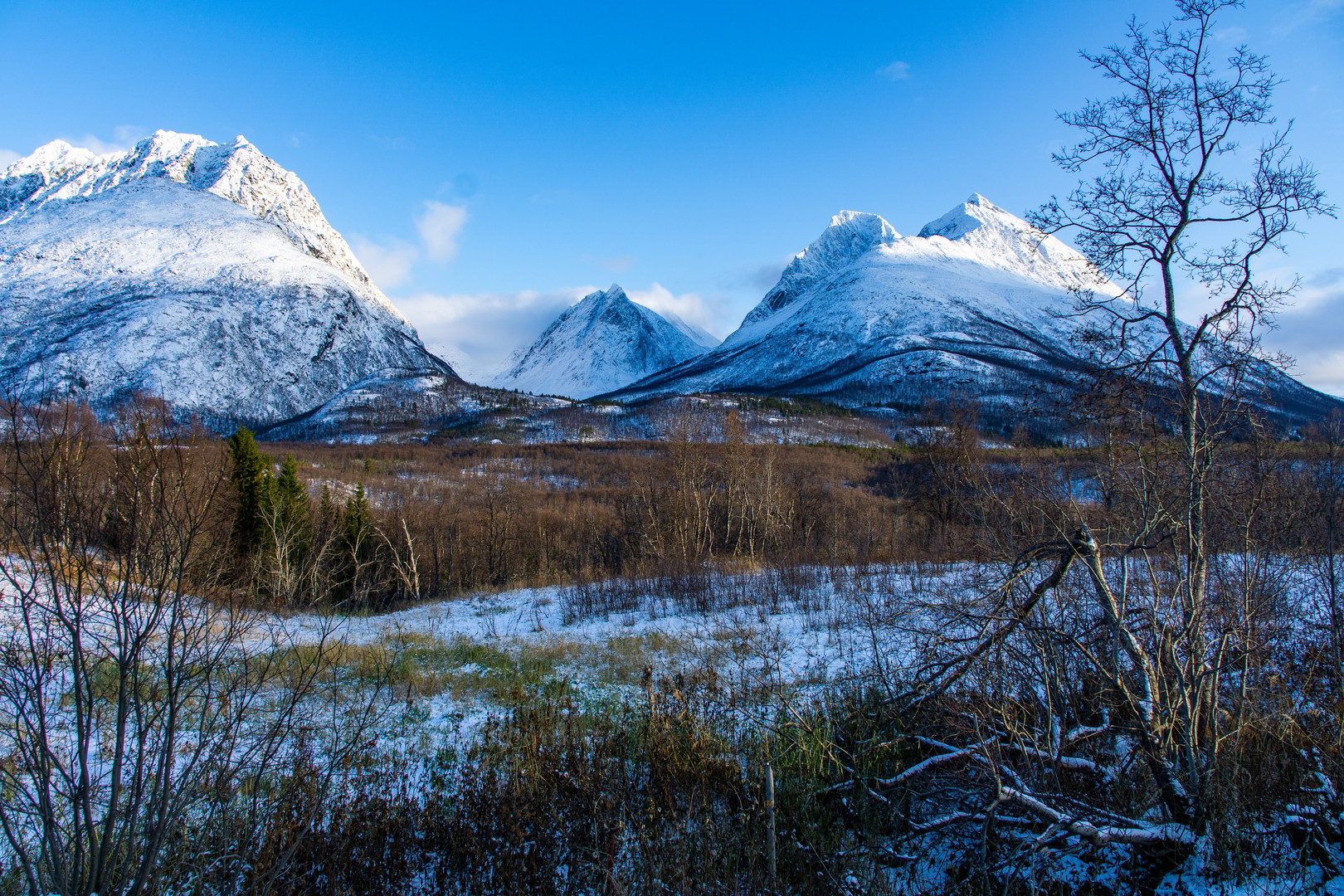 Die drei Berge in den Lyngenalps