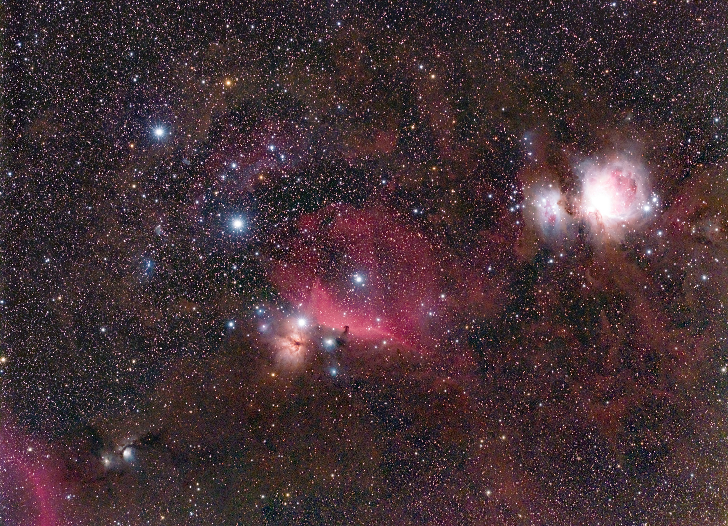 Die Dreifaltigkeit der Nebeln im Sternbild Orion