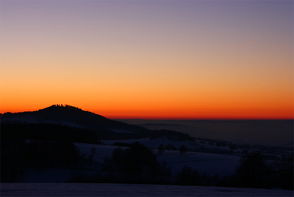 Die Ebersburg im Abendrot