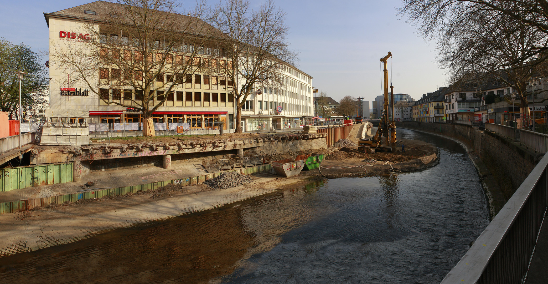 Die ehemalige Siegplatte als Großbaustelle