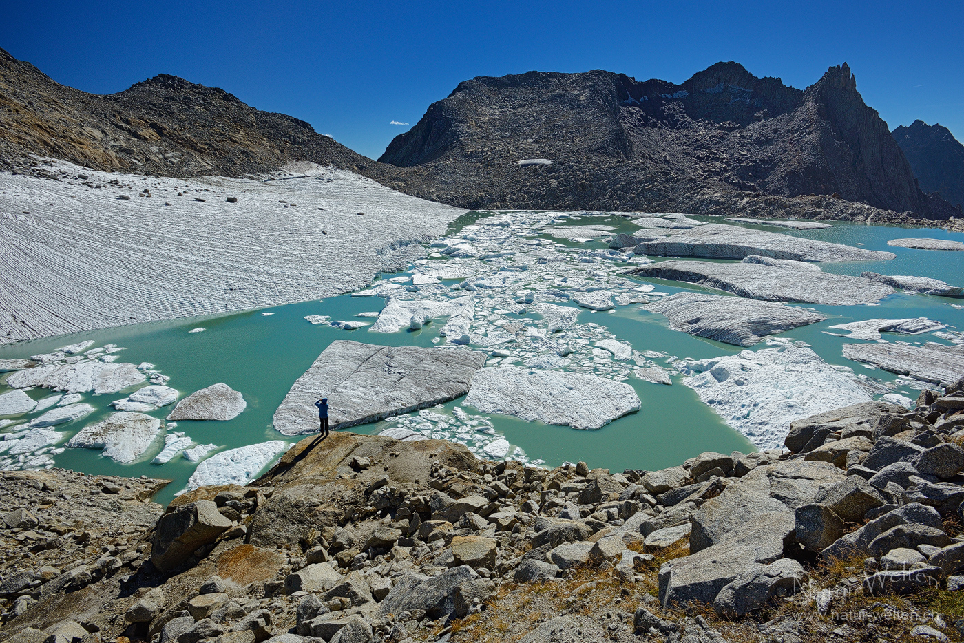 Die Eisberge des Chüebodengletschers