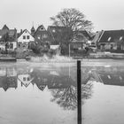 Die Eisschicht schmilzt auf der Schlei. 