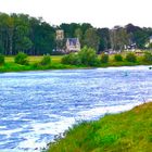 Die Elbe hinter Schloß Pillnitz, flussabwärts