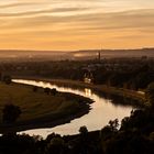 Die Elbe in Dresden zum Sonnenuntergang