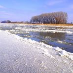 Die Elbe in Riesaer Winter