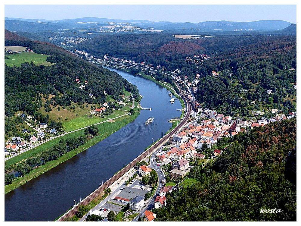 Die Elbe von der Festung Königstein gesehen.