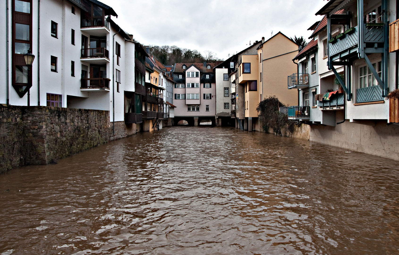 Die Ellerbach bei Hochwasser