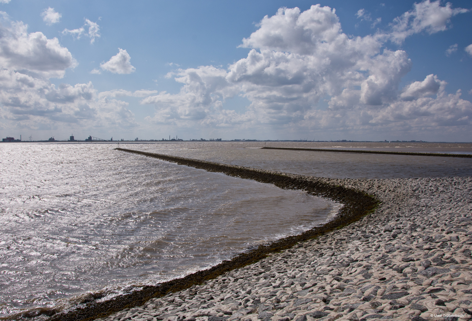 Die Ems kurz vor der Mündung in die Nordsee