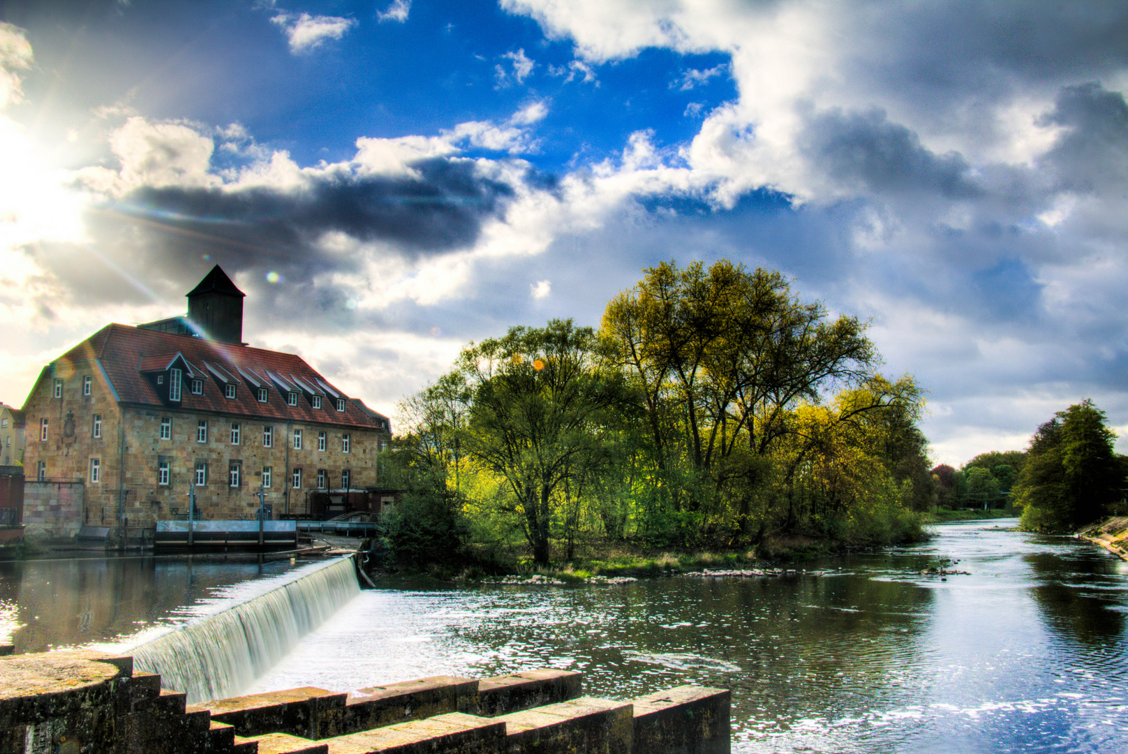 Die Ems quer durch Rheine