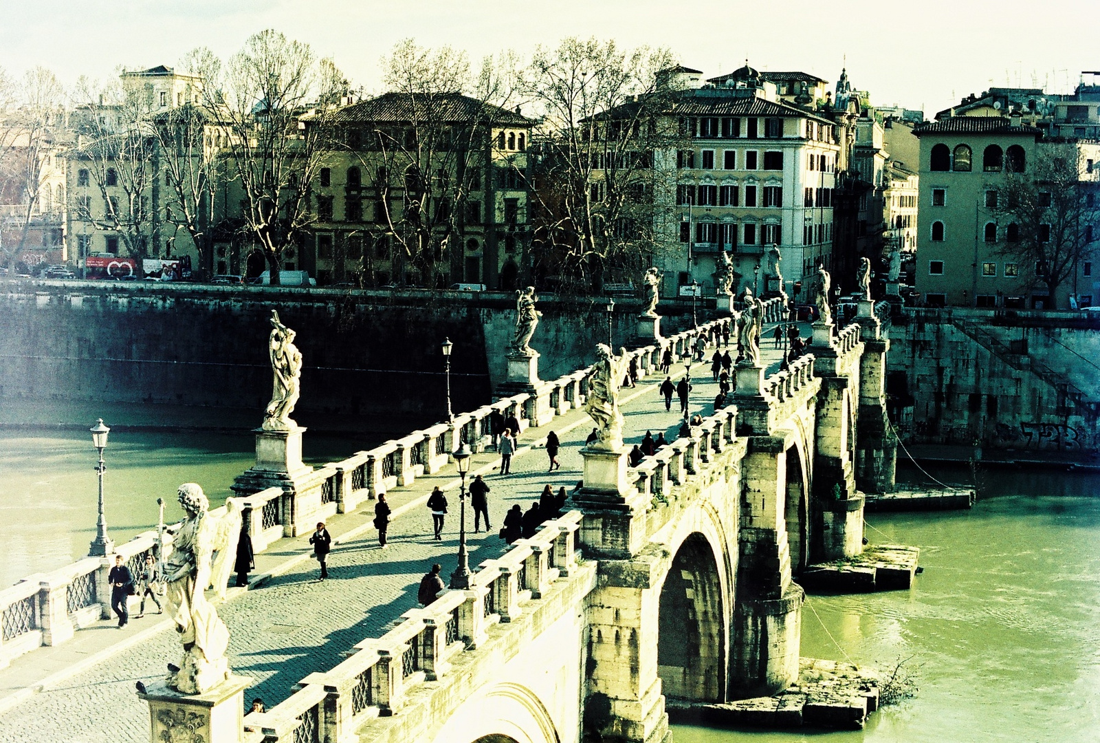 Die Engelsbrücke in Rom - inklusive Lightleak