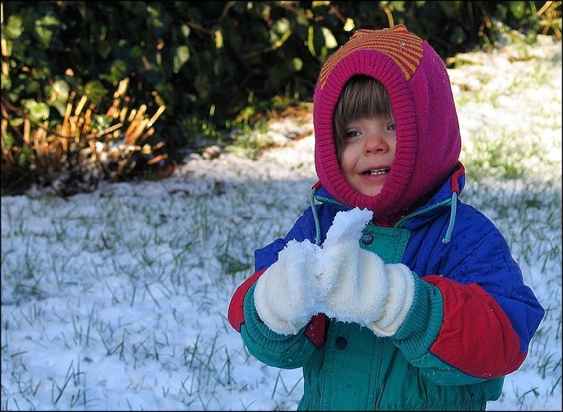 Die erste Begegnung mit dem Schnee! farbig