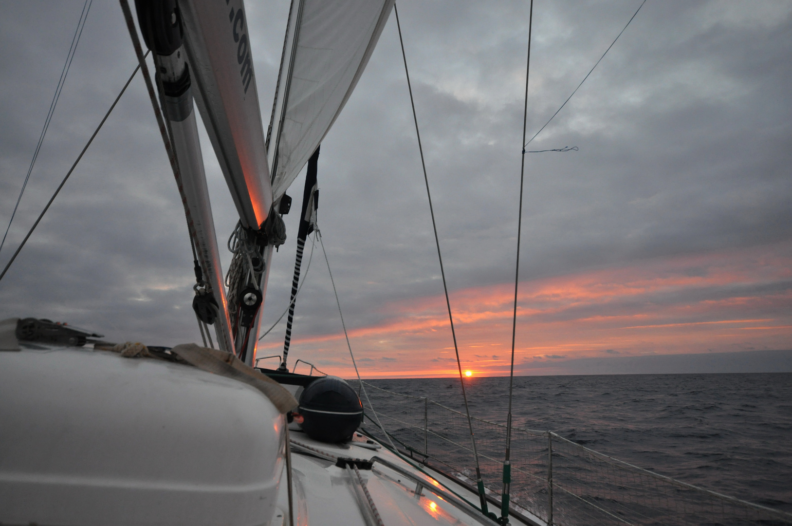 Die erste Nacht auf offener See