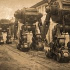 Die ersten im Jahre 1914 erbauten Wanderroboter