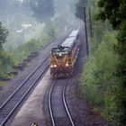 Die Erzbahnstrecke mit Güterzug