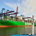 Die "Ever Ace" im Hamburger Containerhafen