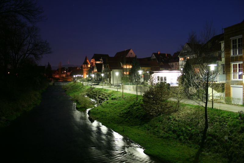 Die Eyach bei Nacht Foto & Bild landschaft, bach, fluss & see