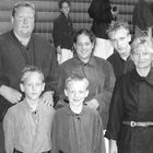 Die Familie im Salzbergwerk: Andrea, Nele, Robin, Tristan, Nils und Carlo