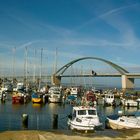 Die Fehmarnsundbrücke am Morgen des 04.08.2012 ...