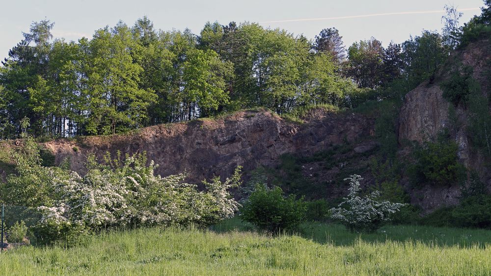 Die Felsstrukturen in Dohna oberhalb des Zentrums  der Stadt