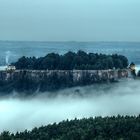 Die Festung Königstein im Nebel