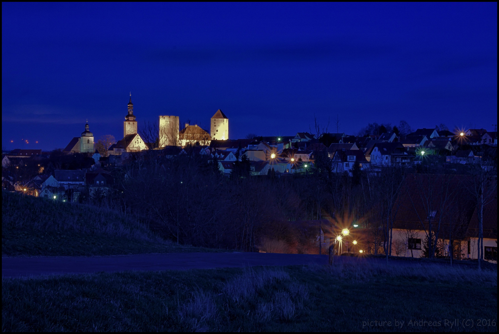 Die Filmburg Querfurt in der blauen Stunde