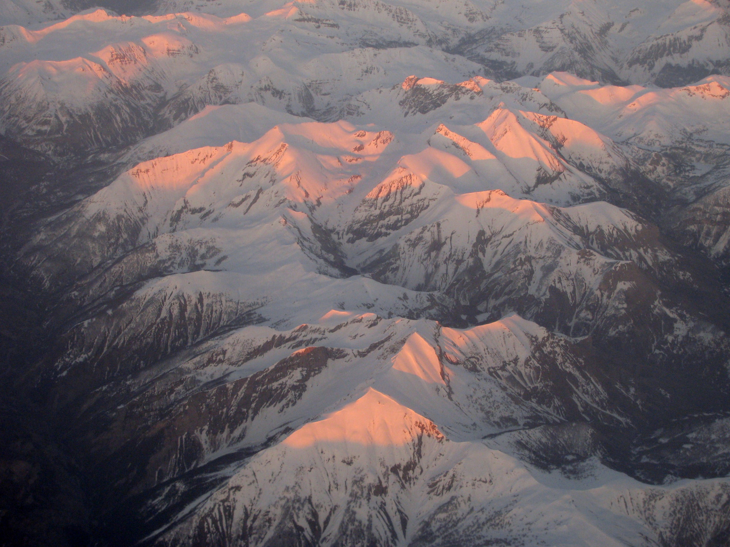 Die französischen Alpen von oben