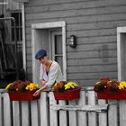 die Frau auf dem Balkon