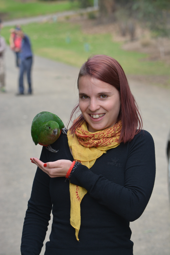 Die Frau und ihr Vogel