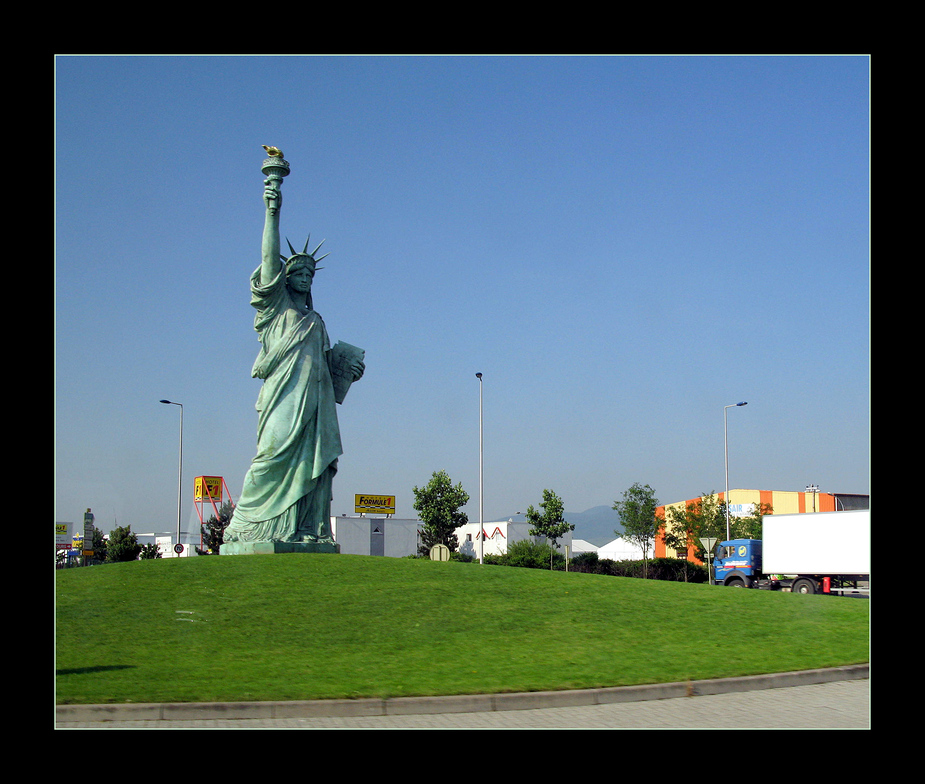 Die Freiheitsstatue in Colmar, Elsass ....