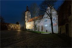 Die Frontansicht der Wasserburg Egeln