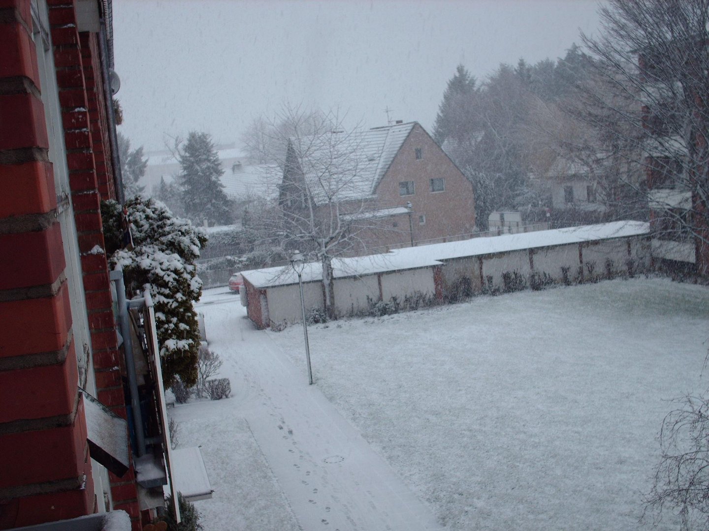 Die Fussspuren in Düsseldorfer Schnee