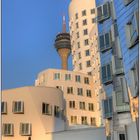 Die Gehry Bauten im Medienhafen Düsseldorf.