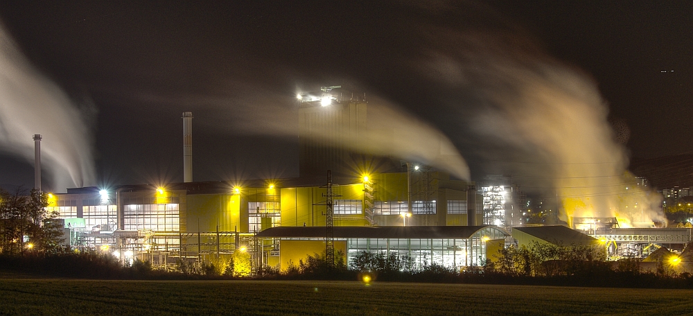 Die Georgsmarienhütte bei Nacht