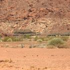 Die geschickt in die Landschaft integrierte Lodge bei Twyfelfontein