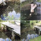 Die gespiegelte Holzbrücke