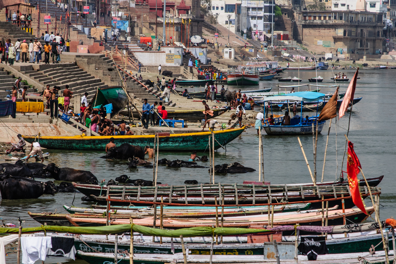 Die Ghats in Varanasi, Indien