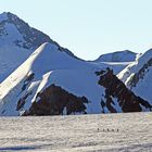 Die Giganten im Angesicht in 3800m Höhe auf dem Breithornplateau im Wallis