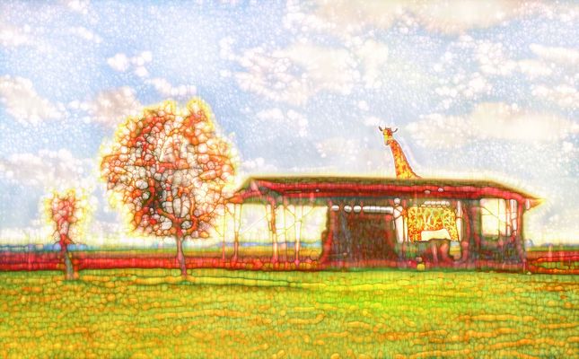 die giraffe wollte sich verstecken ...