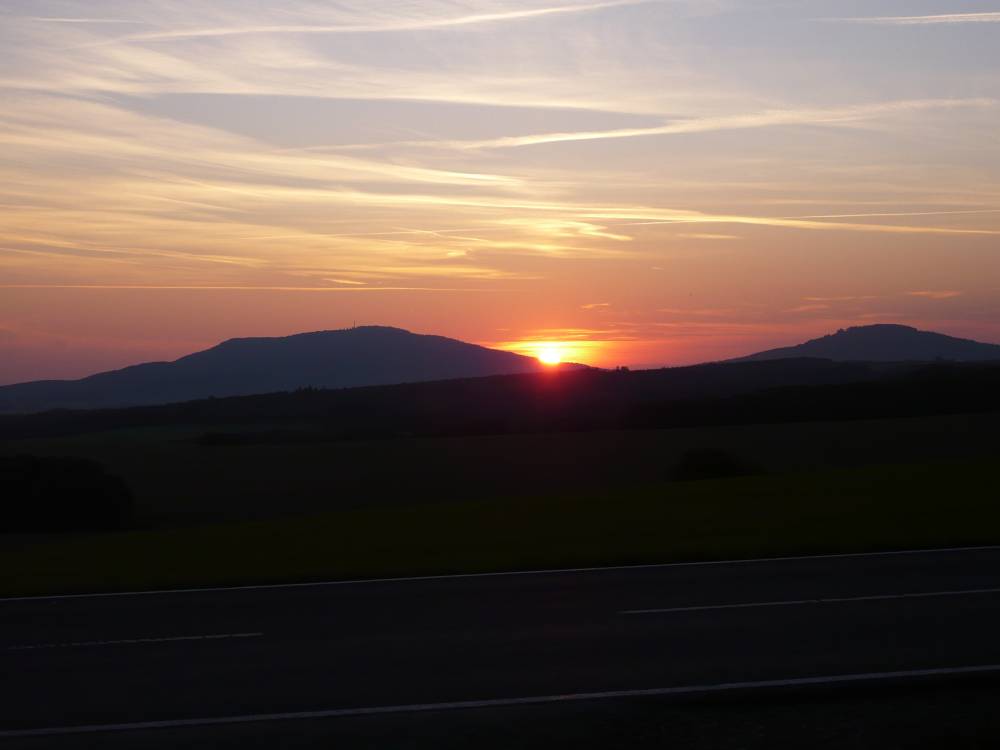 Die gleichberge im Sonnenuntergang