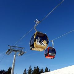 Die goldene Gondel fährt zur Winklmoosalm